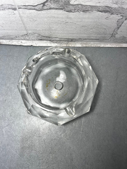Vintage Crystal Glass Ashtray