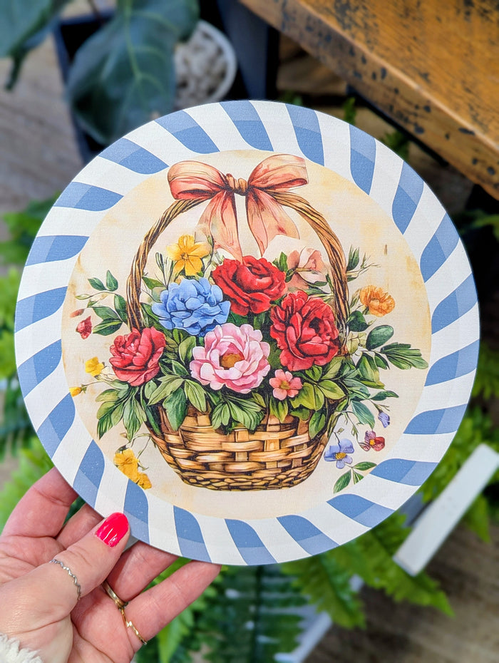Vintage Floral Basket Printed Attachment