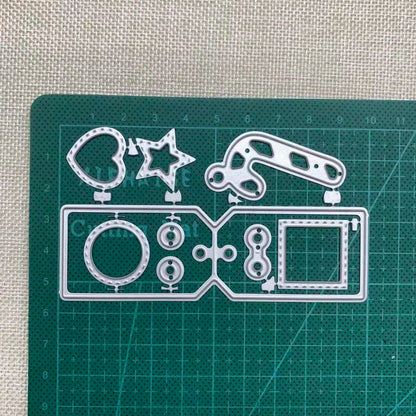 Vintage Paper Clip Movie Frame Cutting Die, DIY Handmade Template, Movie Frame Scrapbook Card Cutting Die, DIY Embossed Card Making Decorative Paper Die, Scrapbook Making Die