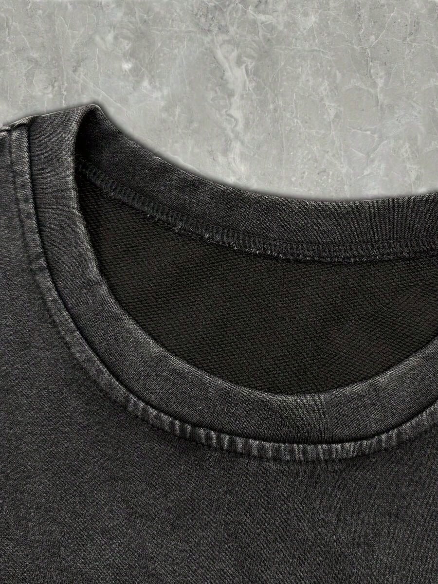 Vintage Washed Women's Letter Print Loose Round Neck Fashion Wash Hort Leeve Ummer Tops Free People Inspired Clothes Graphic Tees