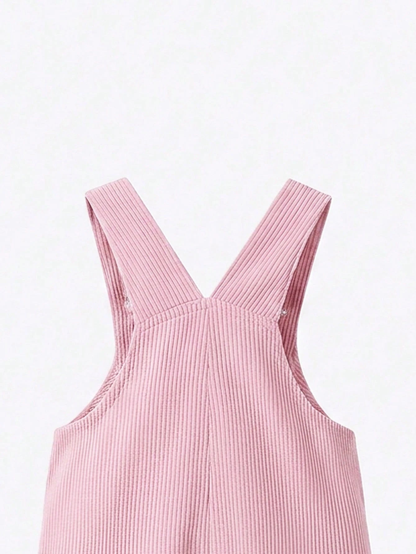 Vintaside Kids Baby Girl Overalls, All-Season, Cute Style, Light Pink, Decorated With Pink Bows, Front Pocket Design, Loose Straight Leg Jumpsuit, Corduroy Fabric, Soft And Comfortable, School