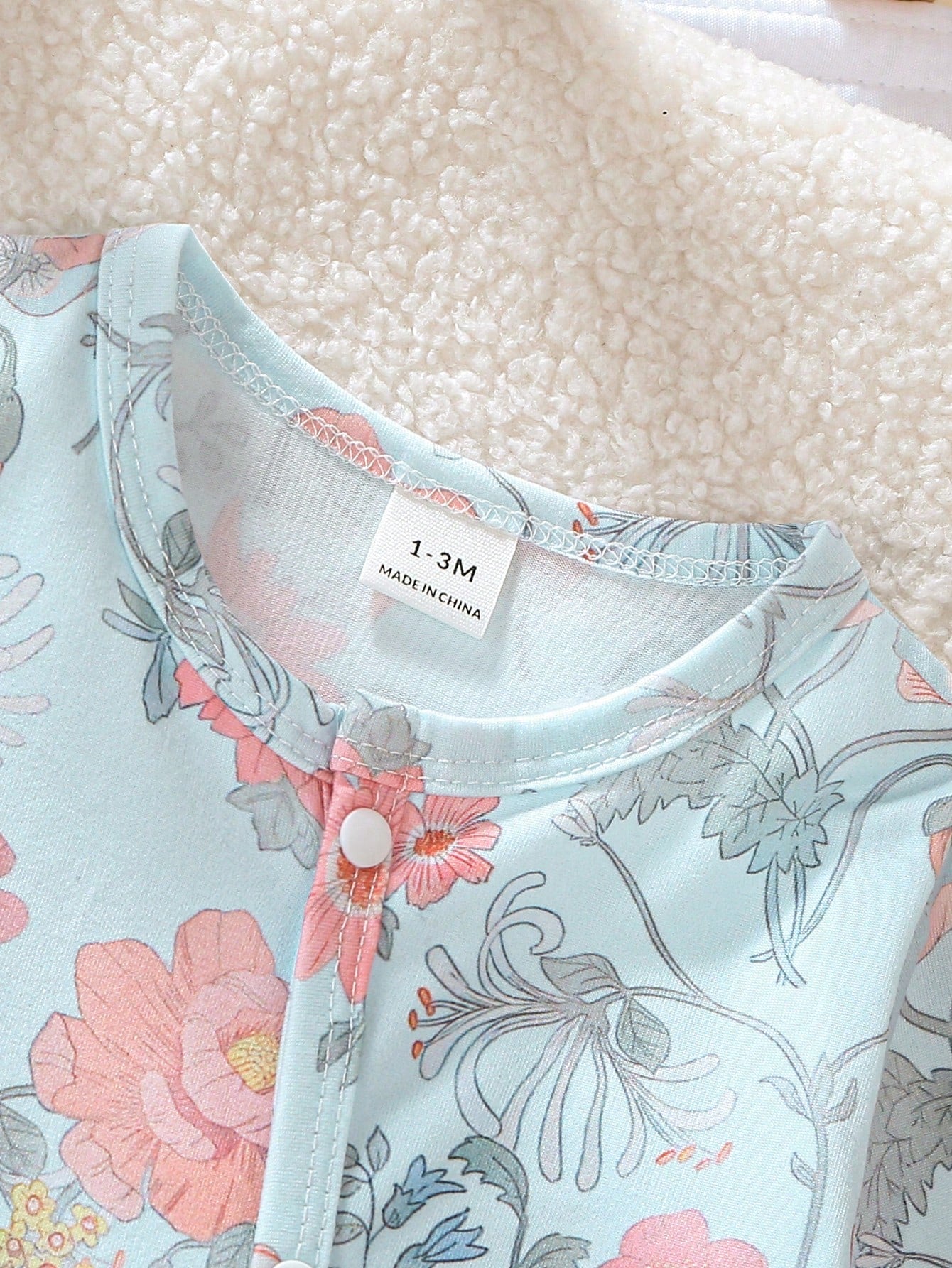 Vintaside Kids Newborn Baby Girl Cute Bow Floral Print Soft Knit Footie Jumpsuit,Aqua Blue Winter Long Sleeve Romper,Baby Shower Gift Valentine's Day Casual Clothes