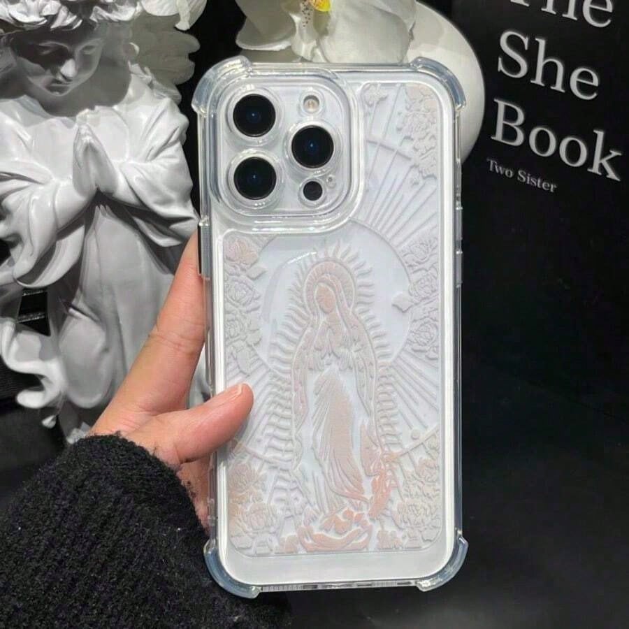 Virgin Mary Pattern Four Corners Anti-Drop Phone Case For IPhone 11 12 13 14 15 16 X XS Pro Max Plus Cellphone Protective ShellSuitable For IPhone 17 Air