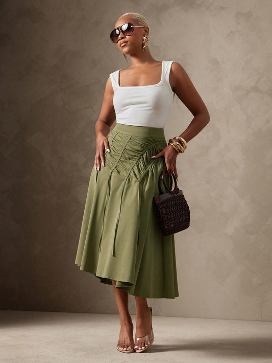 Vixey Lightweight Woven Gathered High Waist Skirt, Resort Wear, Beach To Dinner, Resort Chic, Vacation Ready, Cruise, Vacation