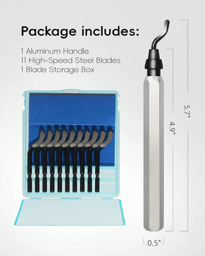 Voltrish 11-Blade Deburring Tool For 3D Printing, Premium High-Speed Steel Blades For Smooth Edge Finishing- Ideal For HVAC, Metal &Amp; Resin &Amp; Professional Conduit Reaming, 3D Printer Accessori