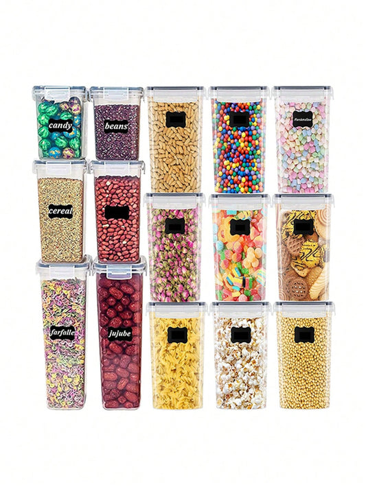 VOOVA 48pcs Sealed Food Storage Containers With LIDS- Lunch Boxes Ideal For Organizing And Storing Grains, Rice, Pasta, Tea, Nuts And Coffee Beans In A Kitchen Pantry- Can Be Used For Dishwasher Was