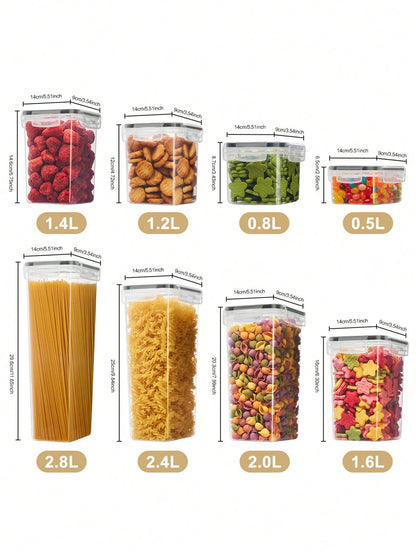 VOOVA 48pcs Sealed Food Storage Containers With LIDS- Lunch Boxes Ideal For Organizing And Storing Grains, Rice, Pasta, Tea, Nuts And Coffee Beans In A Kitchen Pantry- Can Be Used For Dishwasher Was