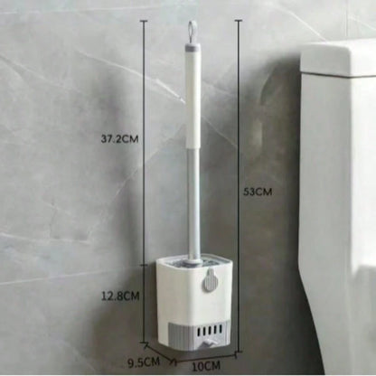 Wall Mounted Toilet Brush Set With Holder- Long Handle, Soft And Blind Spot Free Bathroom Cleaning Brush, Suitable For Hotel And Commercial Use Toilet Cleaner And Bathroom Cleaning Tool