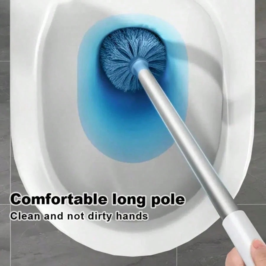 Wall Mounted Toilet Brush Set With Holder- Long Handle, Soft And Blind Spot Free Bathroom Cleaning Brush, Suitable For Hotel And Commercial Use Toilet Cleaner And Bathroom Cleaning Tool