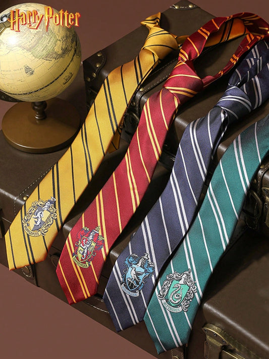 Warner Bros 1/4pcs Official Licensed Tie, Handmade Knitted Striped Tie, Movie Merchandise, British Academy Style, Party Costume Prop, Shirt Accessory, Creative Room Decor, Birthday Surprise, Christm