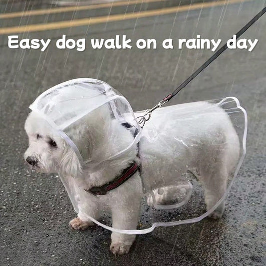Waterproof Dog Raincoat| Waterproof Transparent Material, All-Around Protection, Button Front, Suitable For Small To Medium Dogs (E.G. Poodle, Bichon Frise, Fluffy Breeds)- Transparent Rainwear, Ide