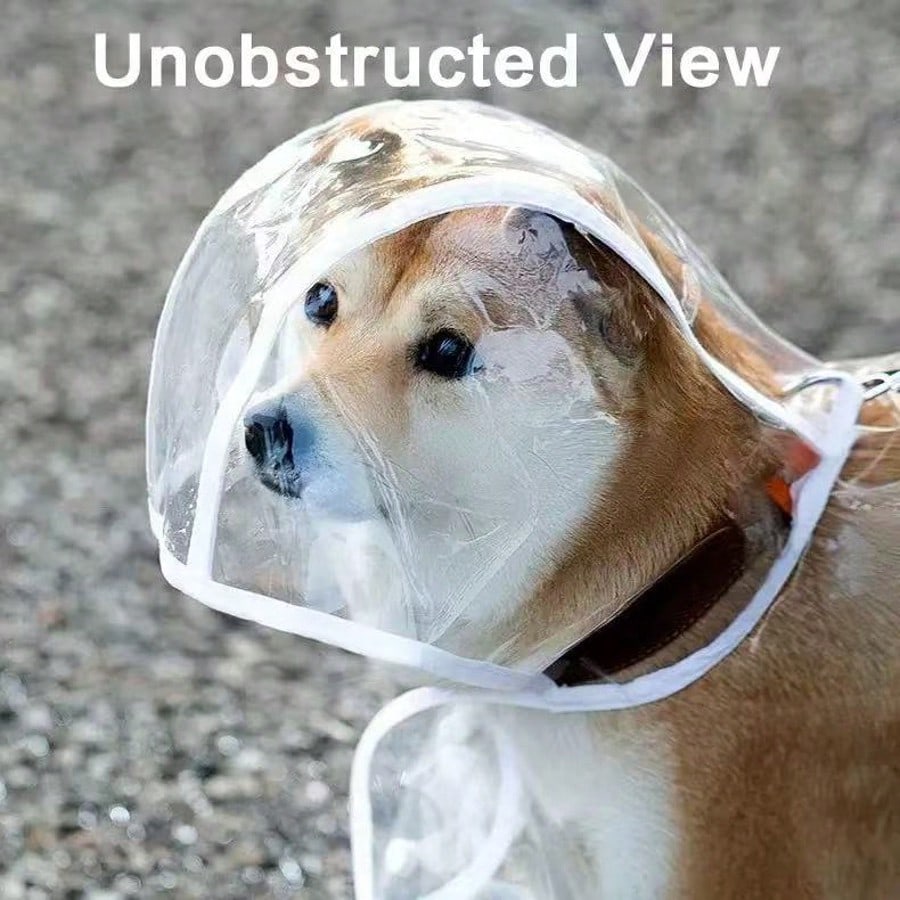 Waterproof Dog Raincoat| Waterproof Transparent Material, All-Around Protection, Button Front, Suitable For Small To Medium Dogs (E.G. Poodle, Bichon Frise, Fluffy Breeds)- Transparent Rainwear, Ide