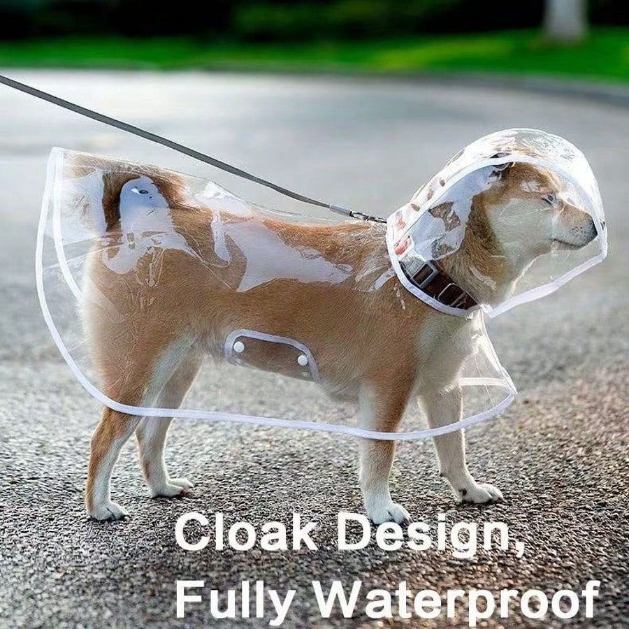 Waterproof Dog Raincoat| Waterproof Transparent Material, All-Around Protection, Button Front, Suitable For Small To Medium Dogs (E.G. Poodle, Bichon Frise, Fluffy Breeds)- Transparent Rainwear, Ide
