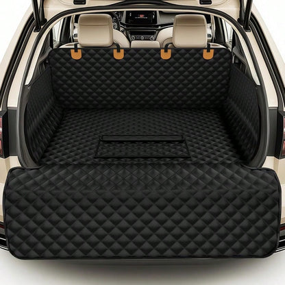 Waterproof SUV Cargo Liner For Dogs Pu Leather Pet Car Seat Cover Protector With Bumper Flap NonSlip Backseat Mat For SUVs Sedans Trunk Easy Clean Scratch Resistant Black Extra Large