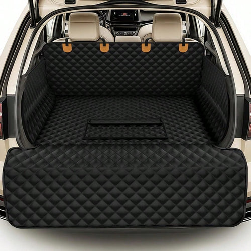 Waterproof SUV Cargo Liner For Dogs Pu Leather Pet Car Seat Cover Protector With Bumper Flap NonSlip Backseat Mat For SUVs Sedans Trunk Easy Clean Scratch Resistant Black Extra Large