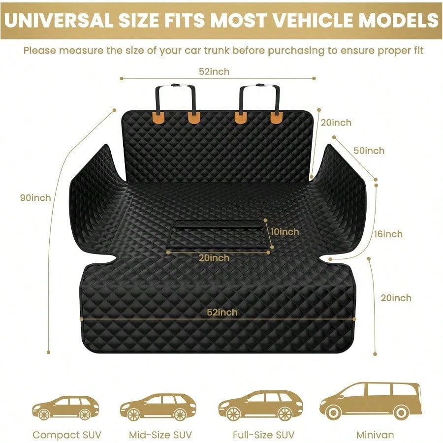 Waterproof SUV Cargo Liner For Dogs Pu Leather Pet Car Seat Cover Protector With Bumper Flap NonSlip Backseat Mat For SUVs Sedans Trunk Easy Clean Scratch Resistant Black Extra Large