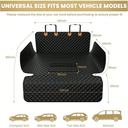 Waterproof SUV Cargo Liner For Dogs Pu Leather Pet Car Seat Cover Protector With Bumper Flap NonSlip Backseat Mat For SUVs Sedans Trunk Easy Clean Scratch Resistant Black Extra Large