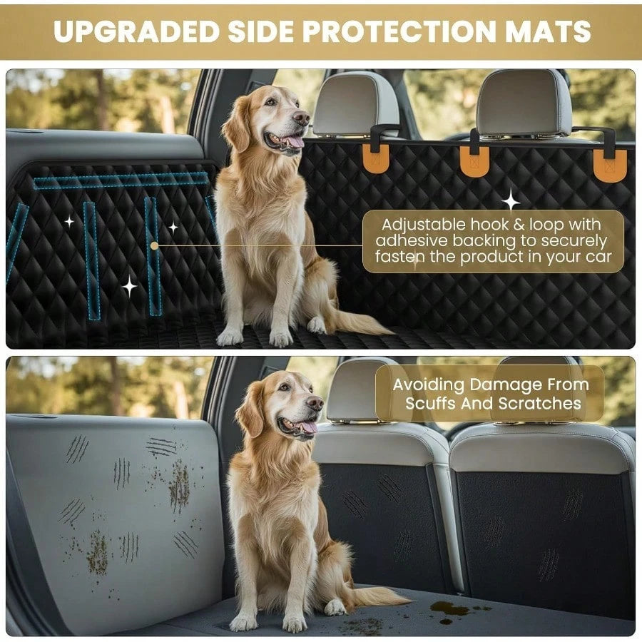 Waterproof SUV Cargo Liner For Dogs Pu Leather Pet Car Seat Cover Protector With Bumper Flap NonSlip Backseat Mat For SUVs Sedans Trunk Easy Clean Scratch Resistant Black Extra Large