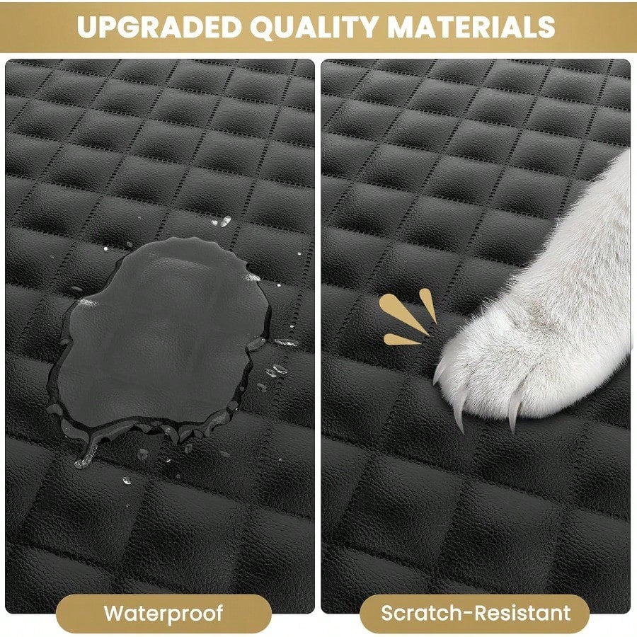Waterproof SUV Cargo Liner For Dogs Pu Leather Pet Car Seat Cover Protector With Bumper Flap NonSlip Backseat Mat For SUVs Sedans Trunk Easy Clean Scratch Resistant Black Extra Large