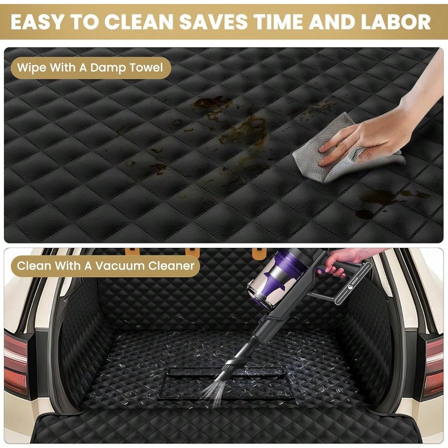 Waterproof SUV Cargo Liner For Dogs Pu Leather Pet Car Seat Cover Protector With Bumper Flap NonSlip Backseat Mat For SUVs Sedans Trunk Easy Clean Scratch Resistant Black Extra Large