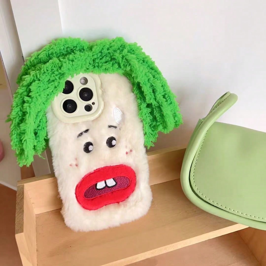 Weirdcore Aesthetic Fluffy Phone Case, 3D Clown Face Design Anti-Scratch Phone Cover 17/16/15/14/13/12/11promax Phone Cases