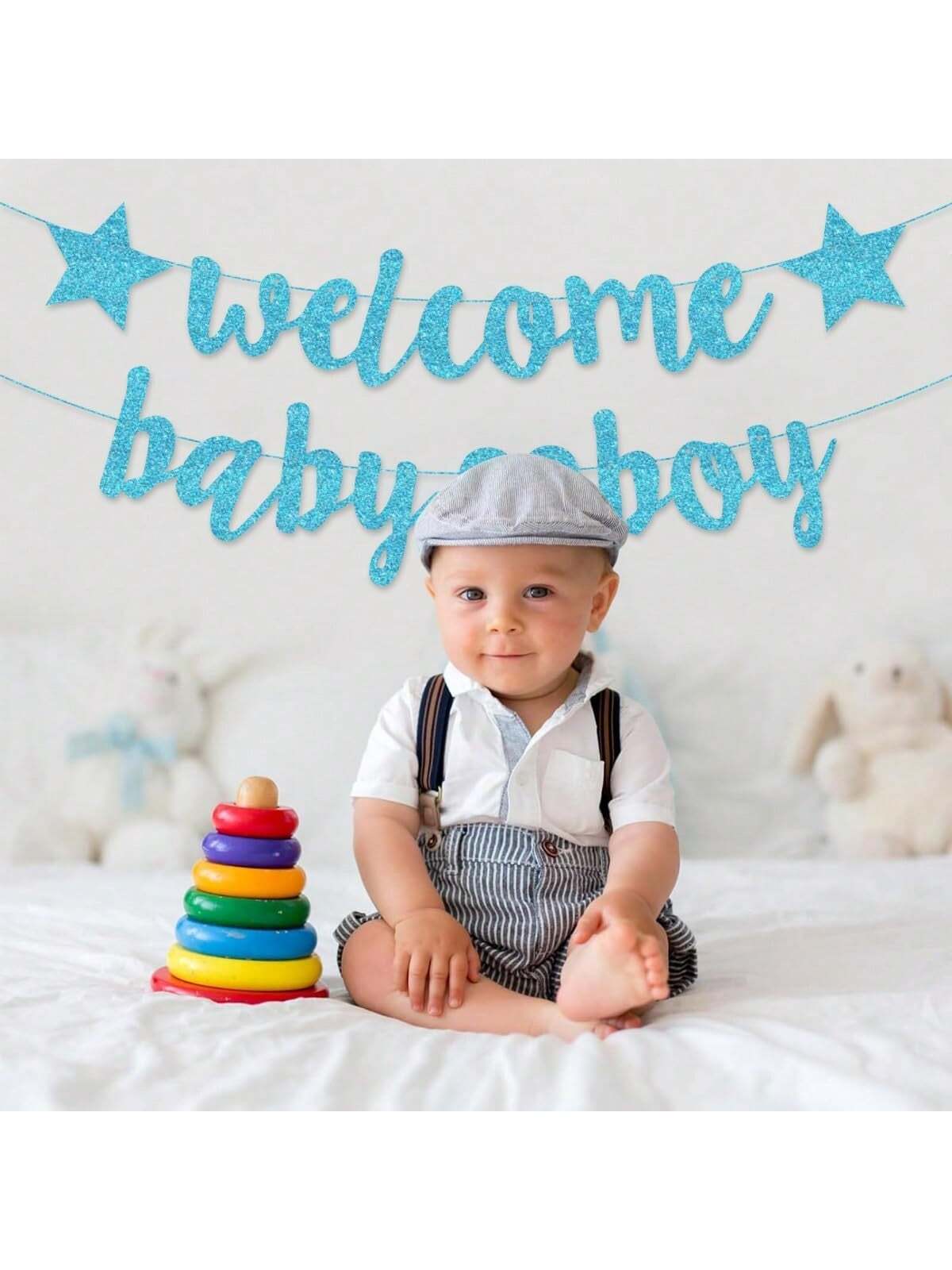 Welcome Baby Girl Boy Banner Baby Shower Pull Gold Glitter Letters Party Decoration For Baby Arrival Party Baby Shower Family Decorations Gifts