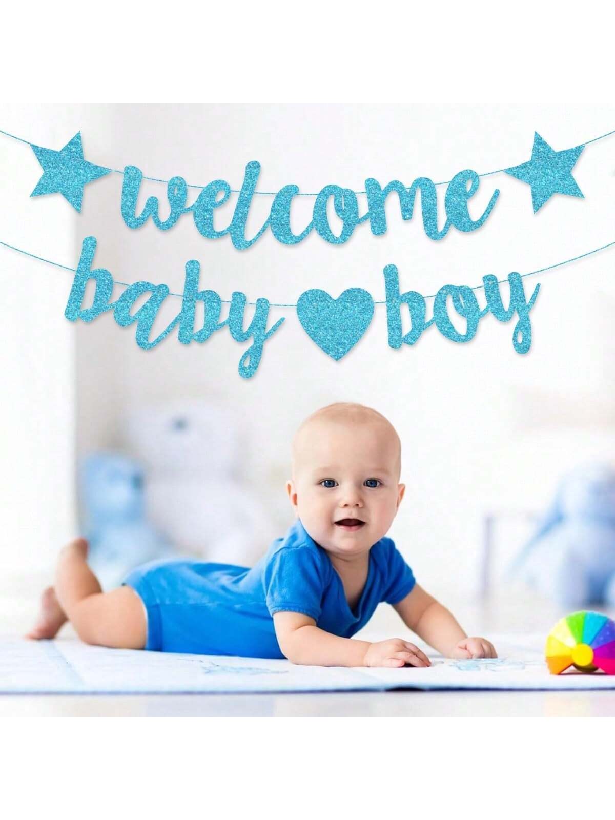 Welcome Baby Girl Boy Banner Baby Shower Pull Gold Glitter Letters Party Decoration For Baby Arrival Party Baby Shower Family Decorations Gifts