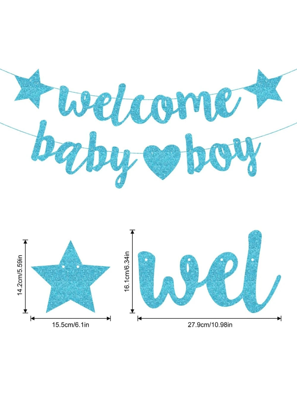 Welcome Baby Girl Boy Banner Baby Shower Pull Gold Glitter Letters Party Decoration For Baby Arrival Party Baby Shower Family Decorations Gifts