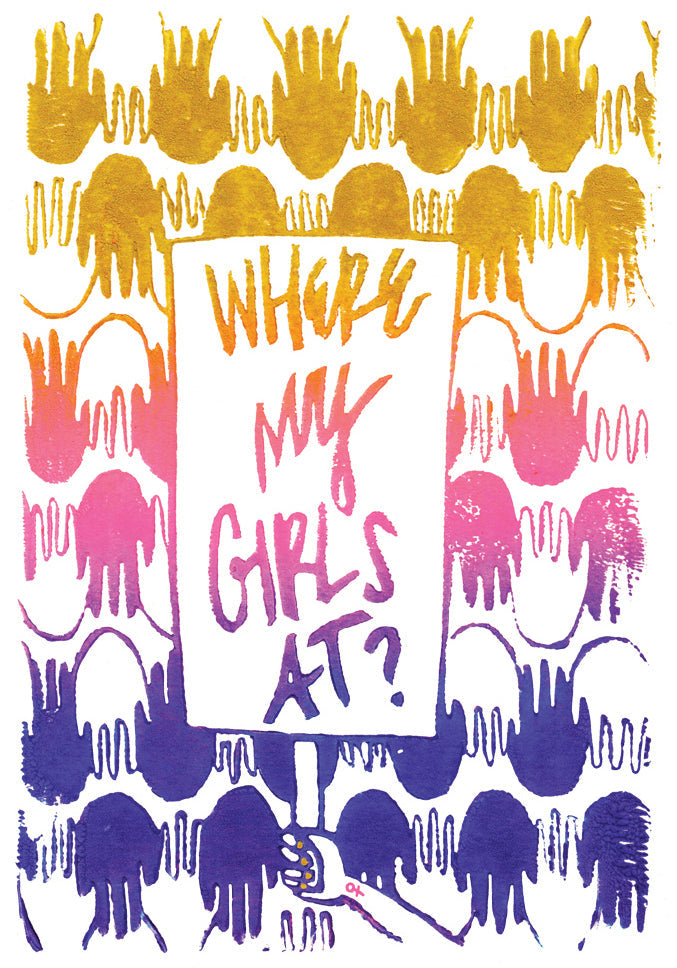 Where My Girls At Greeting Card 6-Pack Inspired By Music