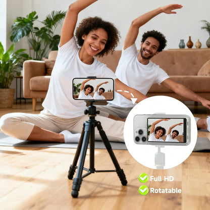 White Large Size Mobile Phone Photography Accessories Tripod Fill Light Selfie Remote Control Vlog Selfie Monitor Screen For IPhone, Magnetic Back Camera Monitor With Remote Control, 4K/1080P Wireless