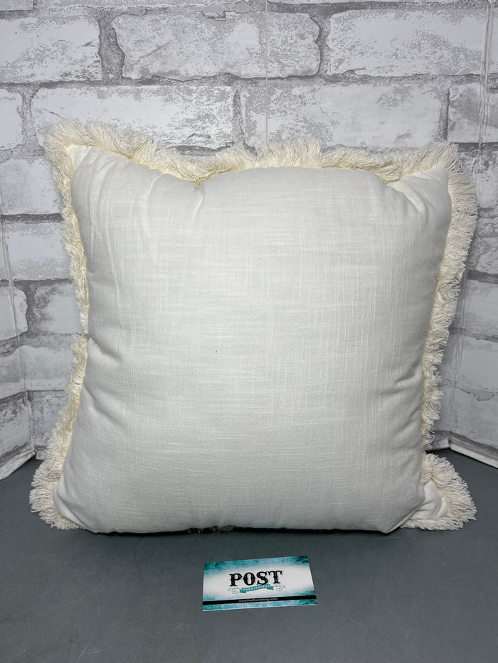 White Linen Pillow Throw Pillow