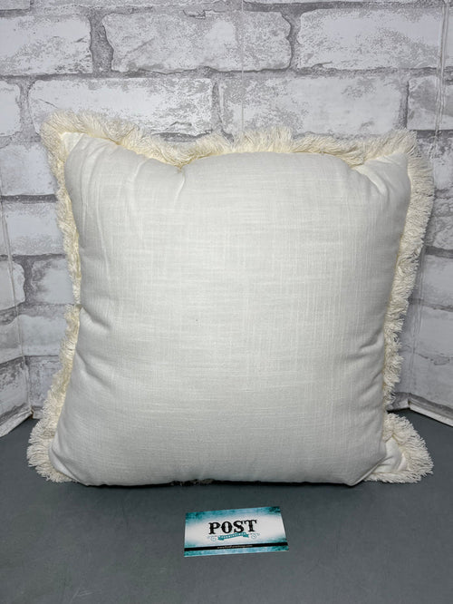 White Linen Pillow Throw Pillow