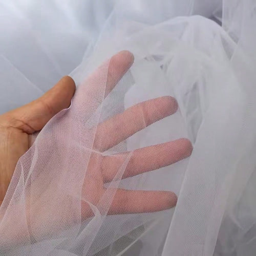 White Tulle Fabric, Sold By Yard, Pre-Cut Tulle Fabric, Suitable For Wedding Arch, Drapes, Bed Canopy, Party Backdrop Decoration, Ceiling Decoration, Etc.