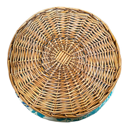 Wicker Lined Round Shallow Basket