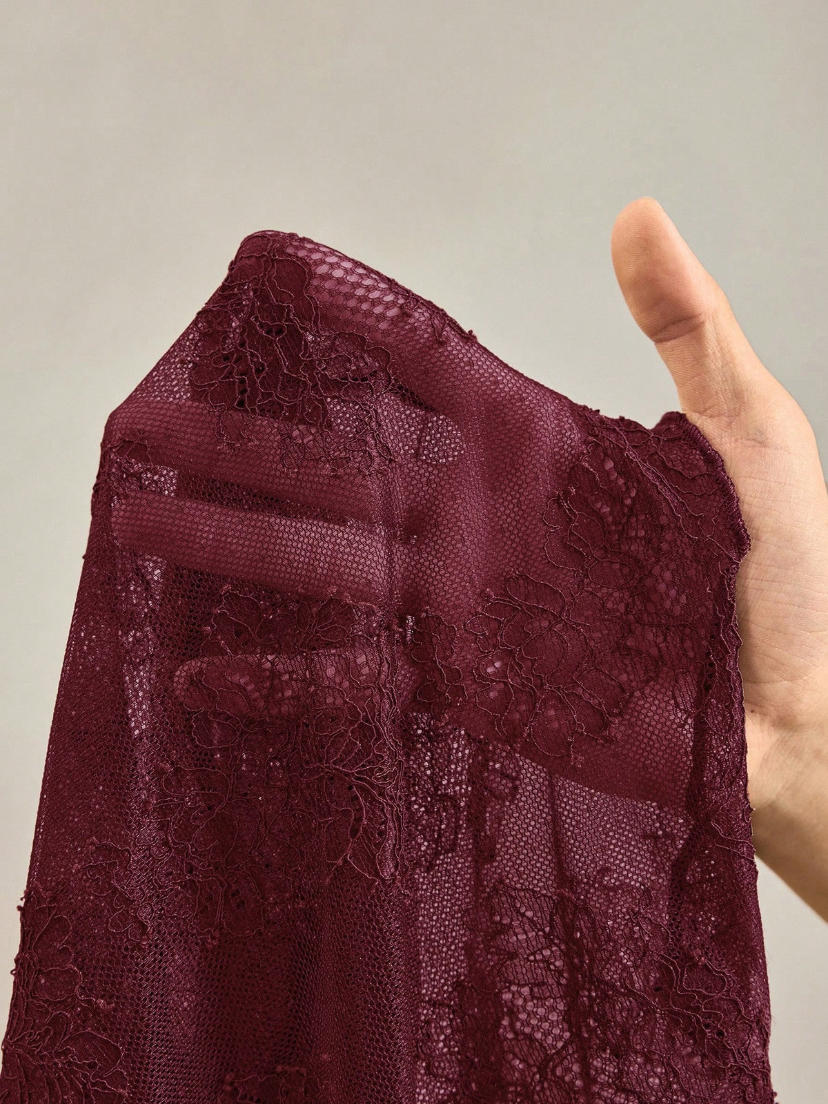 Wildy BOHO Fall Tops Chic Tops Elegant Burgundy Mesh Sheer Lace American Country Music Festival Top