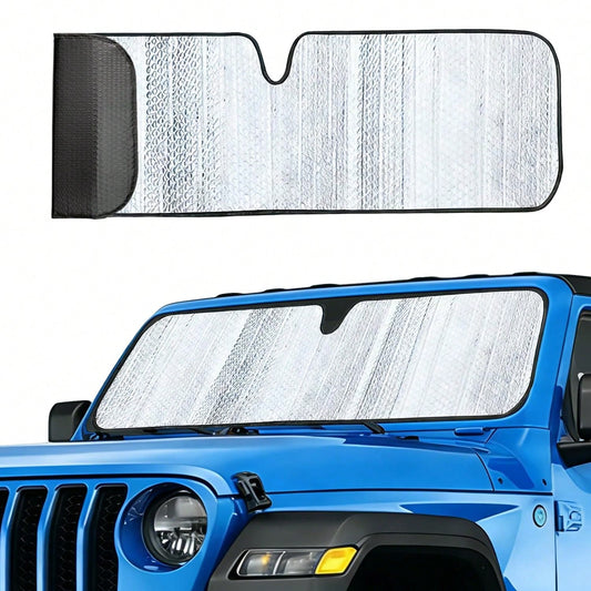 Windshield Sunshade Sun Shade Heat Shield Sun Visor Mat Compatible With Jeep Accessories Rubicon Sahara TJ JK JKU 2 Door & 4 Door