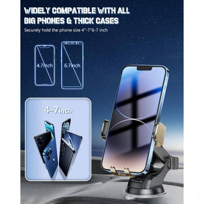 Wireless Car Charger, Fast Charging Phone Holder 3 In 1 Phone Mount Auto Clamping Car Accessories Compatible With IPhone 17 16 15 14 13 12 11 Xs XR, S23 Ultra S22 S21 S20/S10+ S9+ Note 9