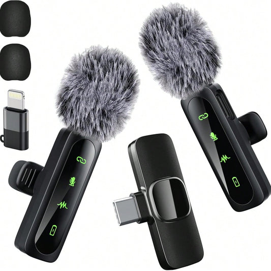 Wireless Mini Microphone For IPhone 15/16/17, Pad, Android, Wireless Lavalier Microphone With Noise Reduction, Portable USB C Lapel Mic For Video Recording, Vlog, TiktokYouTube