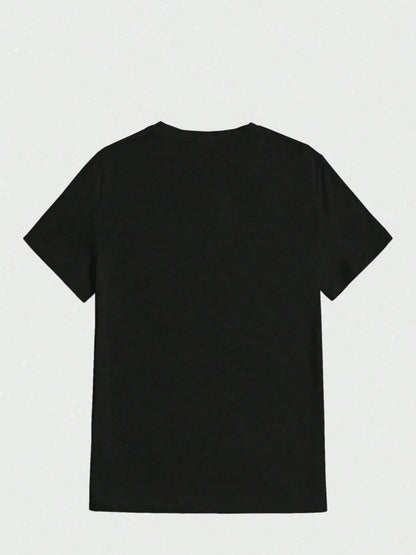 With Retro Phone And Star Pattern,Cotton 220 Grams Heavyweight Print T-Shirt, Casual Print,Summer