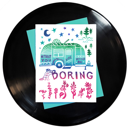 Without You My Life Would Be Boring Greeting Card 6-Pack Inspired By Music