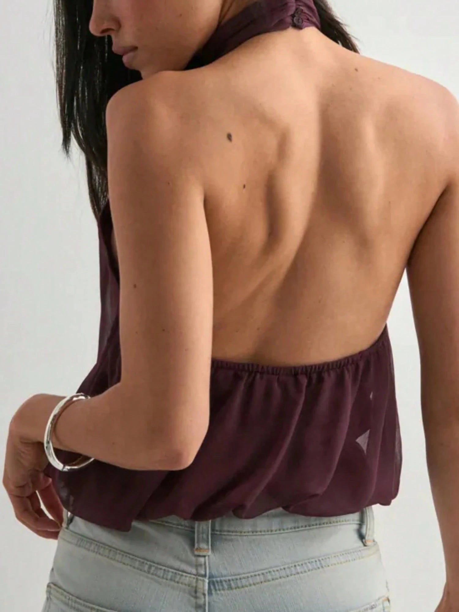 Women Cute Puffy Halterneck Top Sleeveless Open Back Tank Tops Fashion Button Neck Crop Tops Summer Y2K Loose Vest Party Streetwear Going Out Outfit