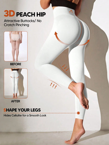 Women High Waist Soft Lifting & Slimming Control Leggings Spring White Fall
