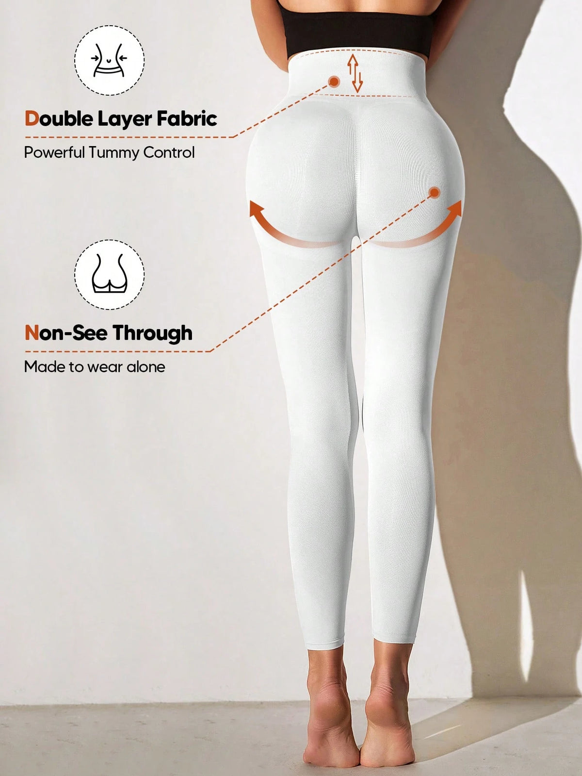 Women High Waist Soft Lifting & Slimming Control Leggings Spring White Fall