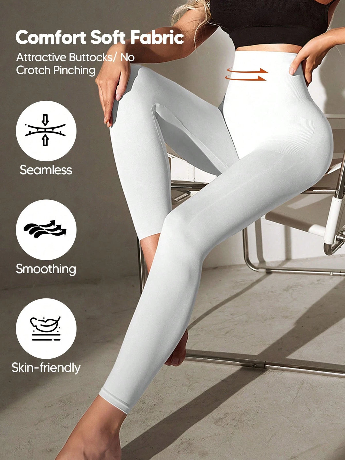 Women High Waist Soft Lifting & Slimming Control Leggings Spring White Fall
