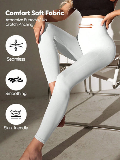 Women High Waist Soft Lifting & Slimming Control Leggings Spring White Fall