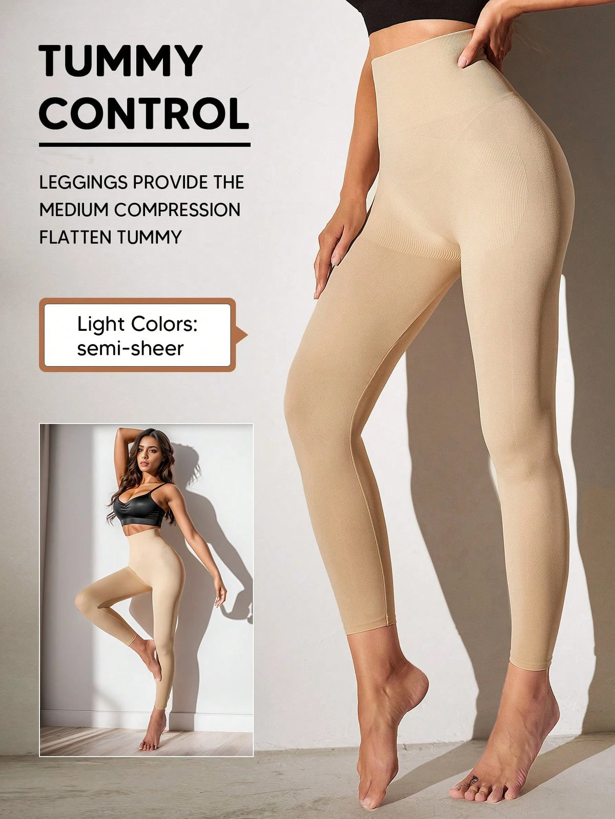 Women High Waist Soft Lifting & Slimming Control Leggings Spring White Fall