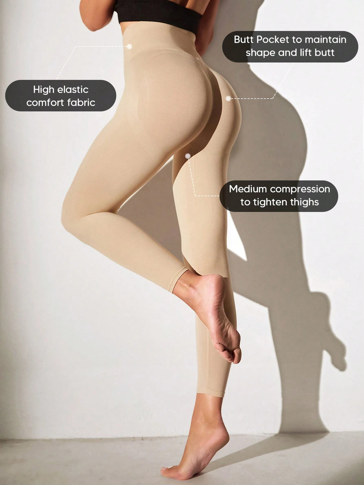 Women High Waist Soft Lifting & Slimming Control Leggings Spring White Fall