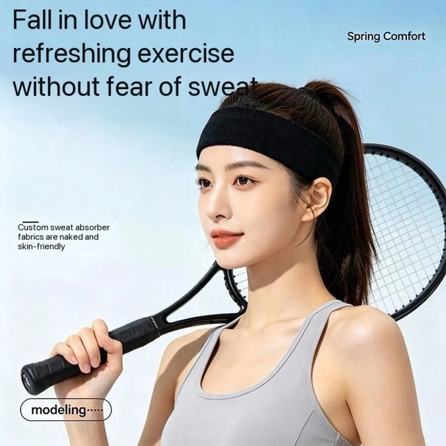 Women's Anti-Sweat Headband Non-Slip Workout Headband- Women's Sports Headband, Moisture-Wicking Anti-Sweat Band, Suitable For Running, Yoga, Outdoor Sports, Wide Non-Slip Anti-Sweat Band, Unisex No