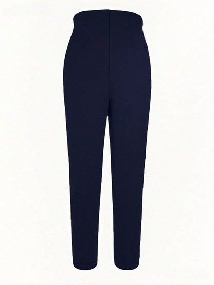 Women's Autumn Waist-Cinching Slim Fit Ankle-Length Commuter Pants