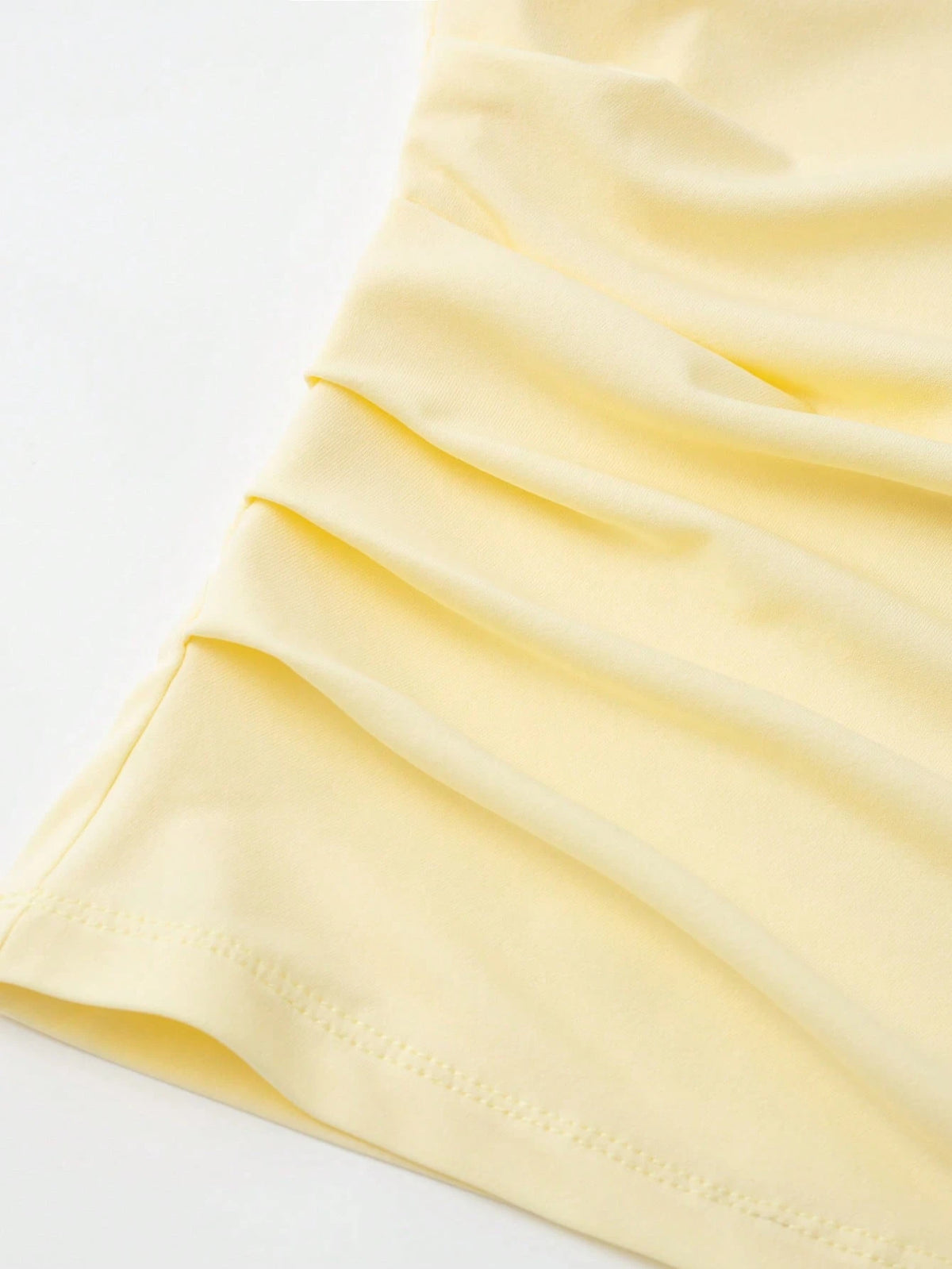 Women's Butter Yellow Casual Draped Sleeveless Top Summer